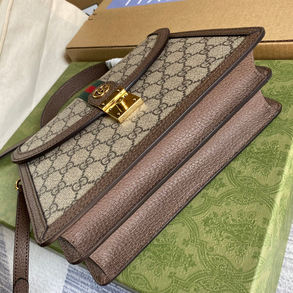 Gucci ‎‎‎‎651055 Ophidia small top handle bag with Web brown