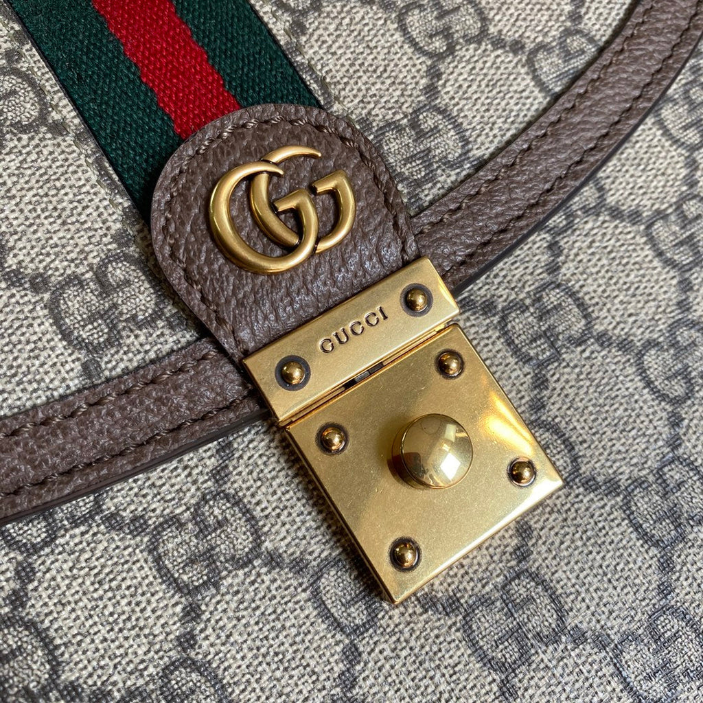 Gucci ‎‎‎‎651055 Ophidia small top handle bag with Web brown
