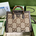Gucci 655658 Diana jumbo GG small tote bag Brown Leather