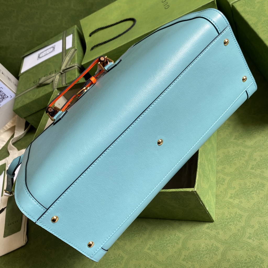 Gucci 655658 Diana medium top handle bag Blue leather