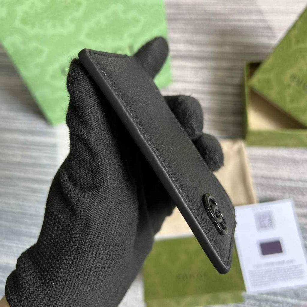 Gucci 657588 GG Marmont card case black leather