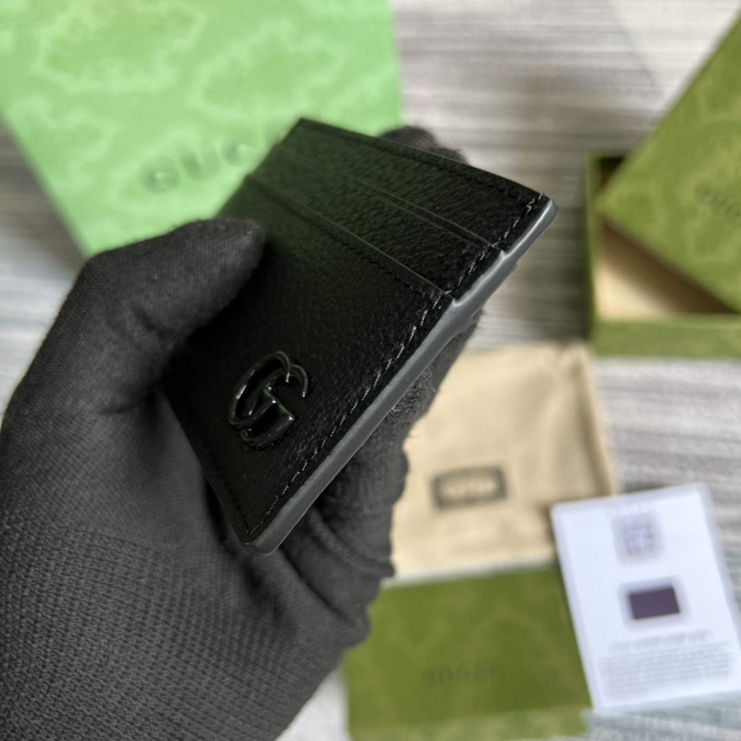 Gucci 657588 GG Marmont card case black leather