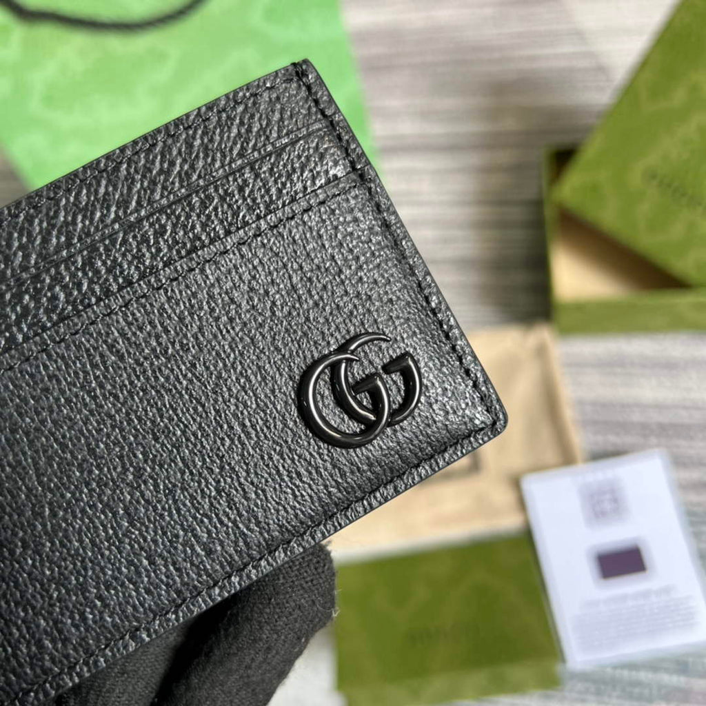 Gucci 657588 GG Marmont card case black leather