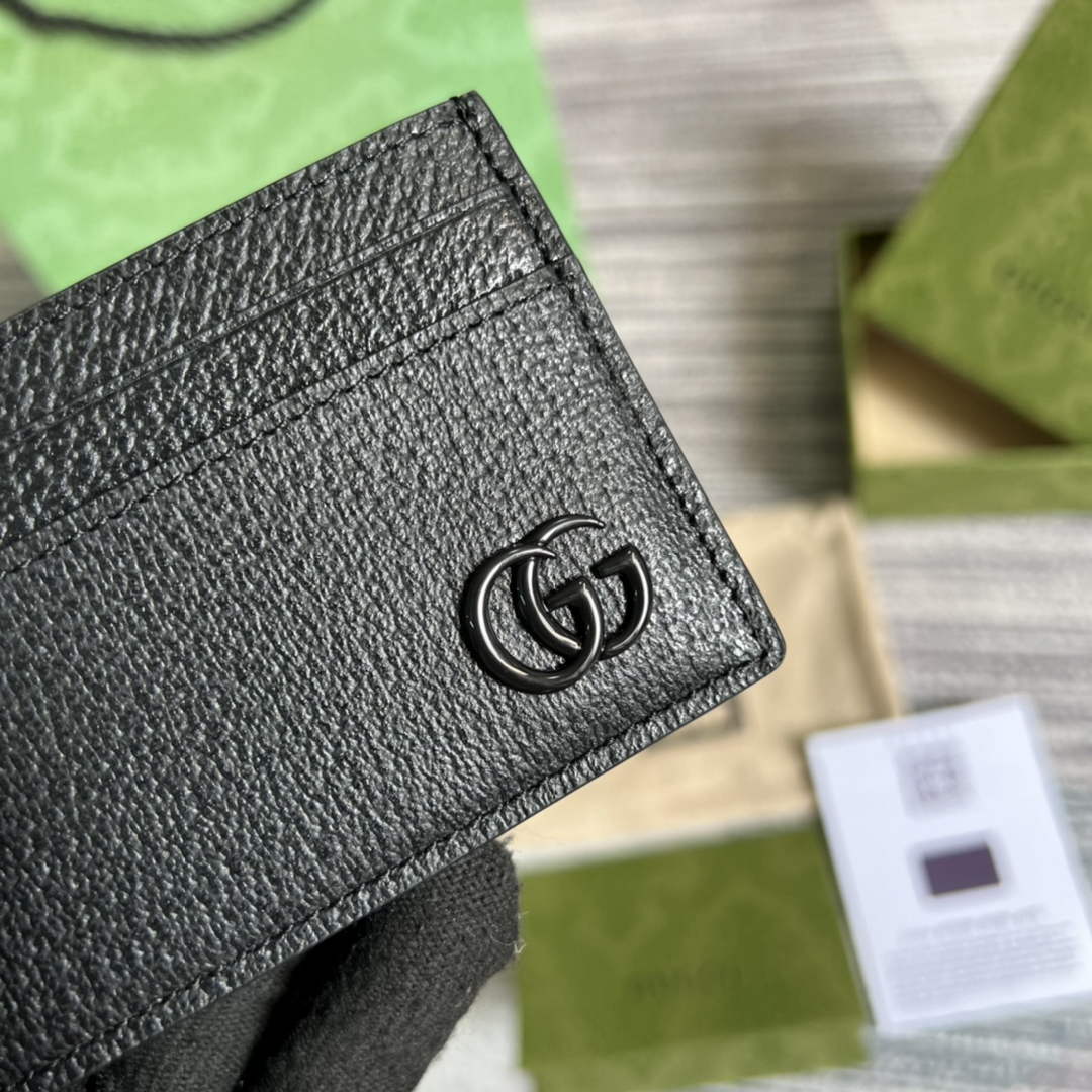 Gucci 657588 GG Marmont card case black leather