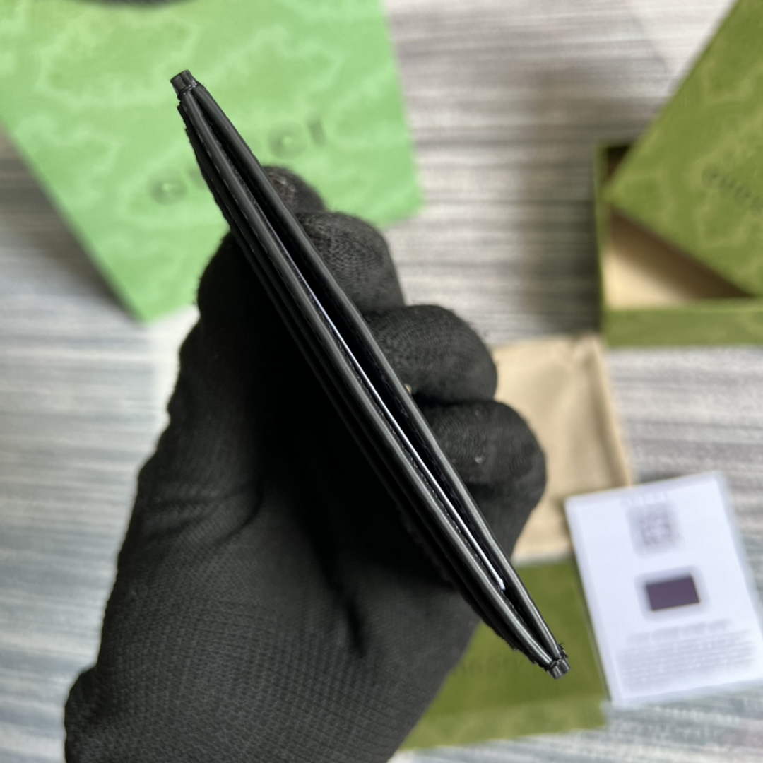 Gucci 657588 GG Marmont card case black leather