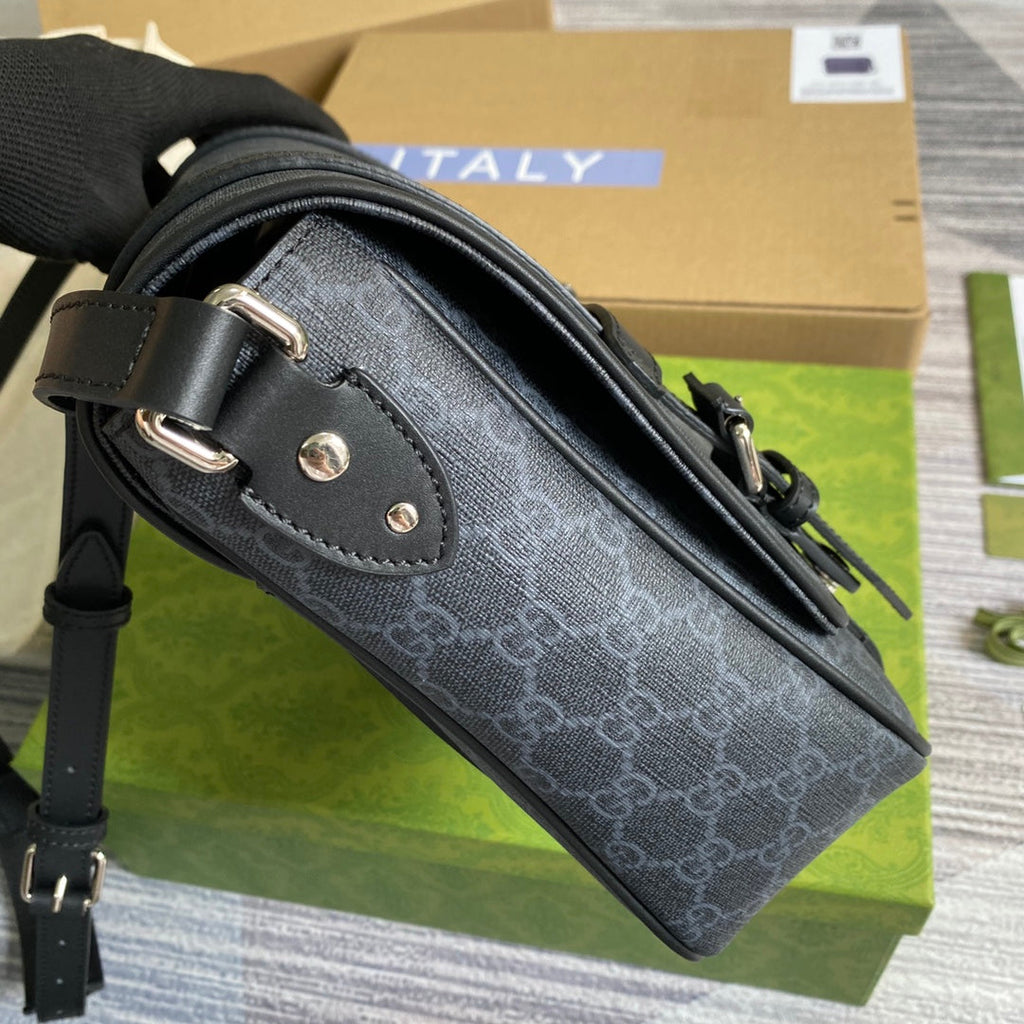 Gucci ‎‎658542 GG Messenger bag Black Supreme canvas
