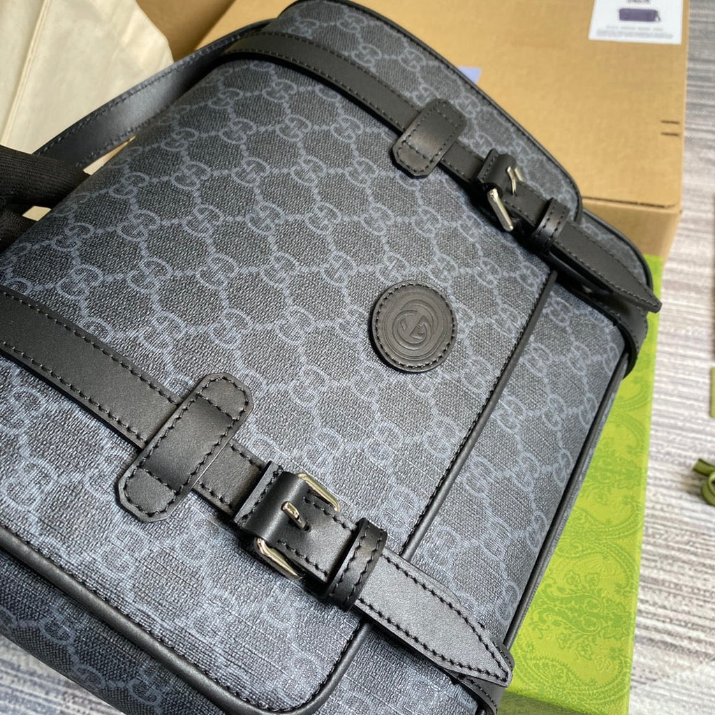 Gucci ‎‎658542 GG Messenger bag Black Supreme canvas