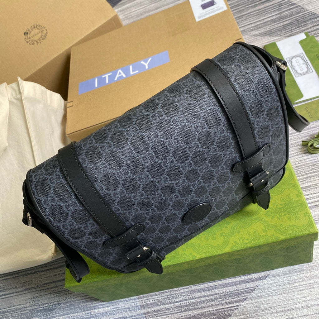 Gucci ‎‎658542 GG Messenger bag Black Supreme canvas