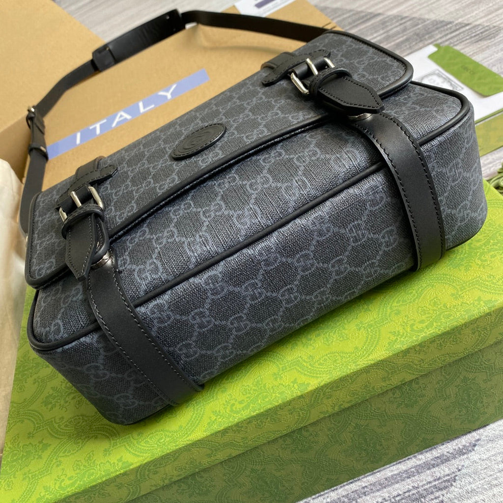Gucci ‎‎658542 GG Messenger bag Black Supreme canvas