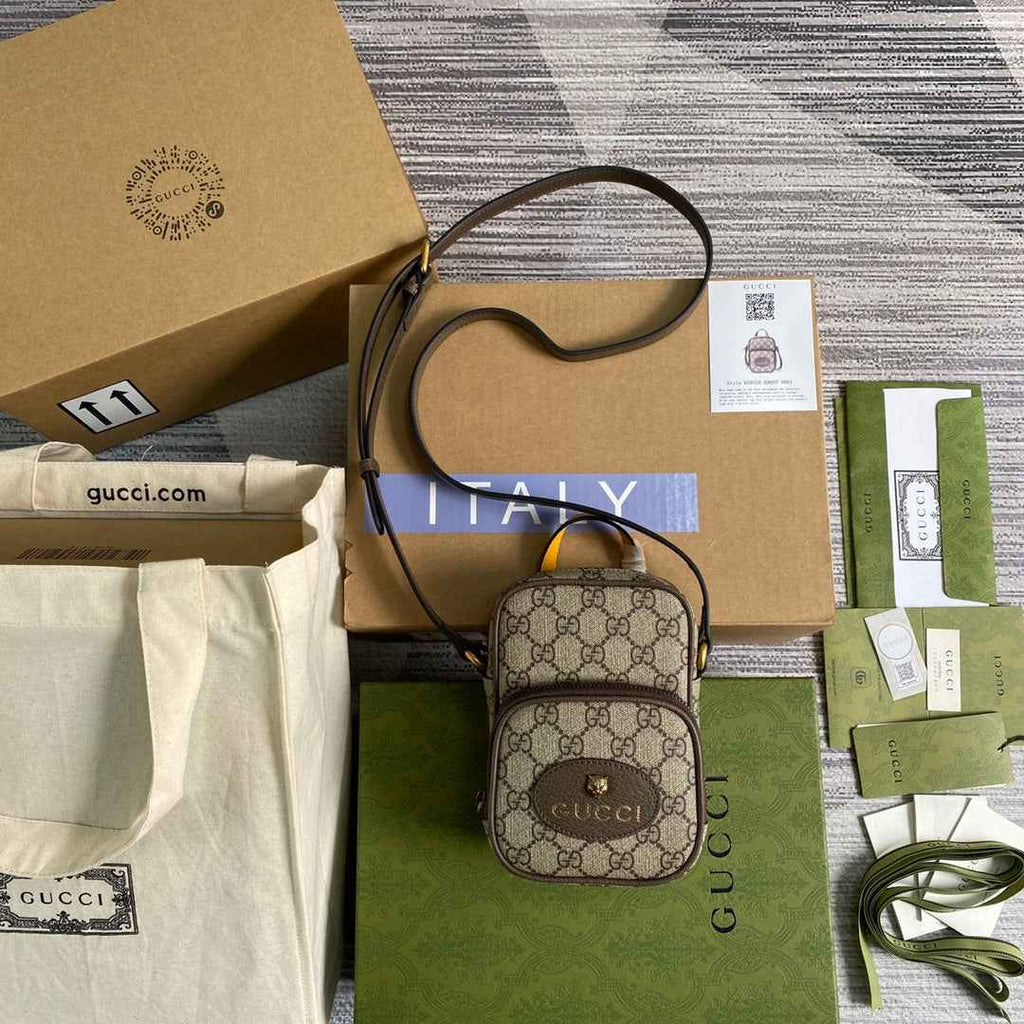 Gucci 658556 Neo Vintage mini bag Brown and yellow leather