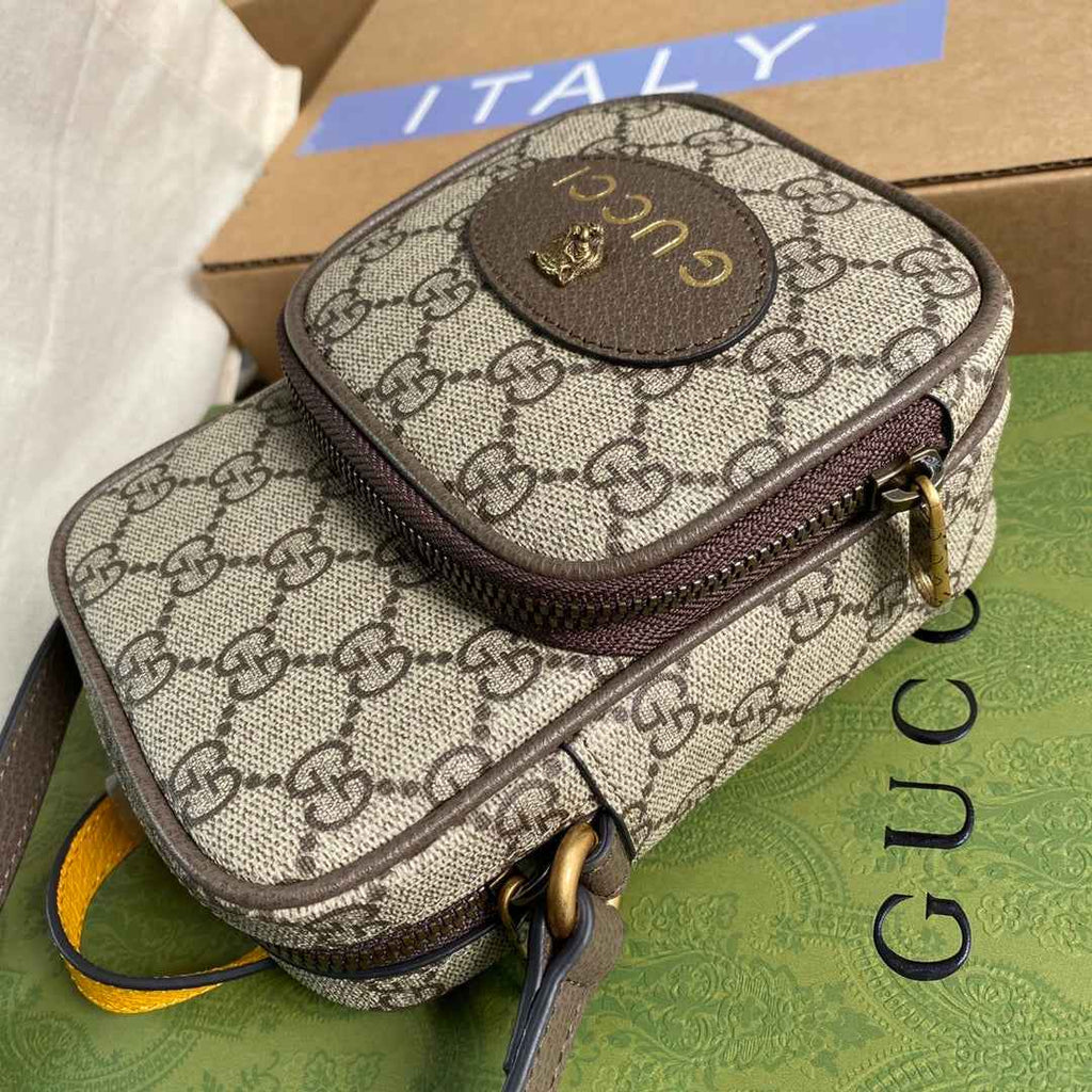 Gucci 658556 Neo Vintage mini bag Brown and yellow leather