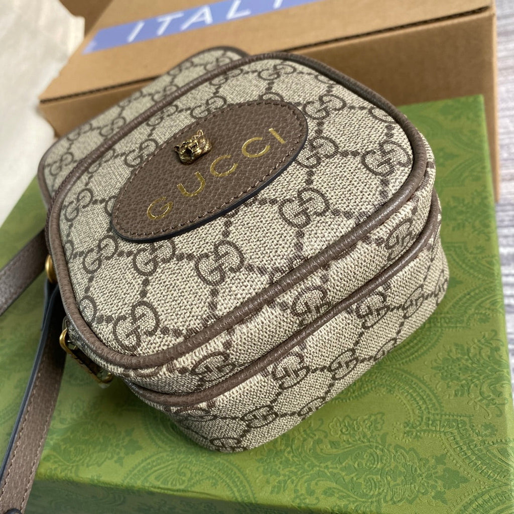 Gucci 658556 Neo Vintage mini bag Brown and yellow leather