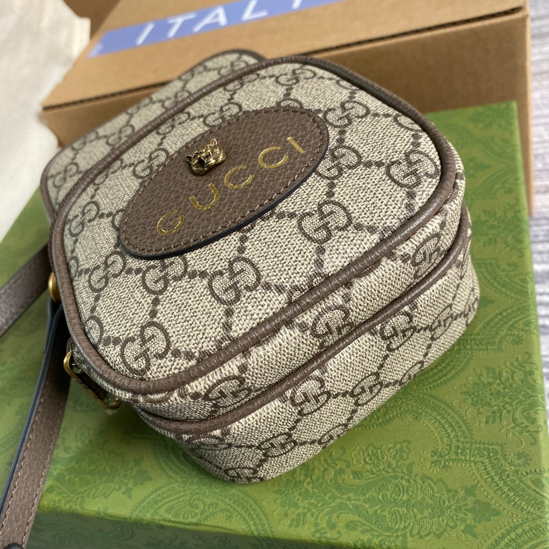 Gucci 658556 Neo Vintage mini bag Brown and yellow leather