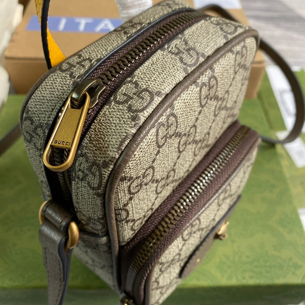 Gucci 658556 Neo Vintage mini bag Brown and yellow leather