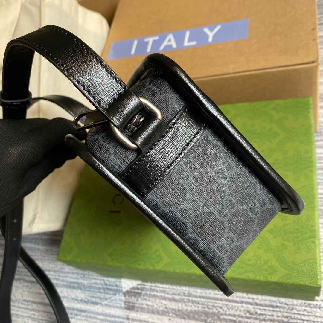 Gucci ‎658572 Mini bag with Interlocking G black leather