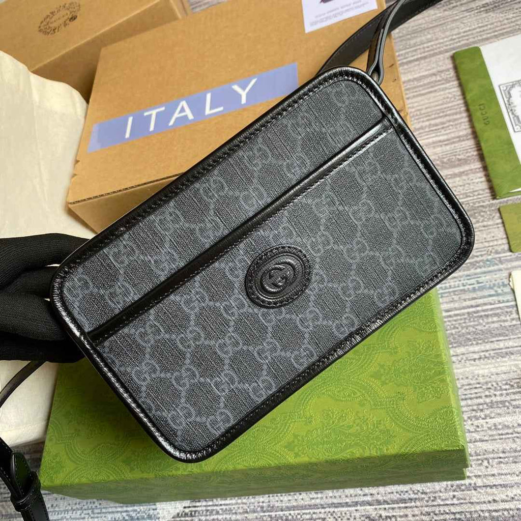 Gucci ‎658572 Mini bag with Interlocking G black leather