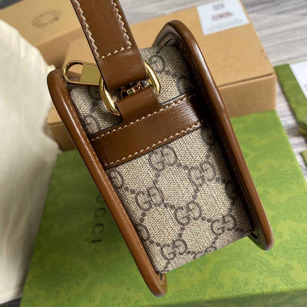 Gucci ‎658572 Mini bag with Interlocking G brown leather