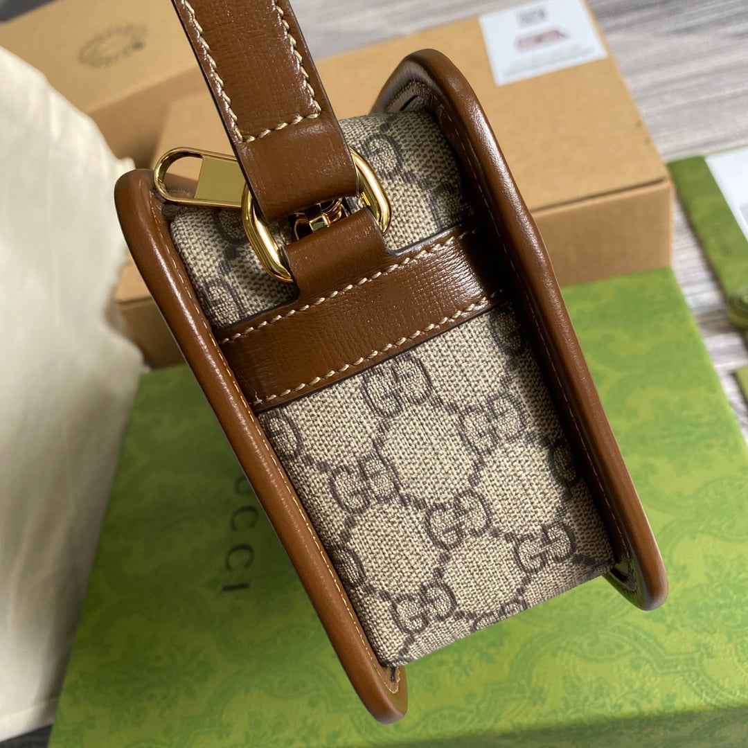 Gucci ‎658572 Mini bag with Interlocking G brown leather