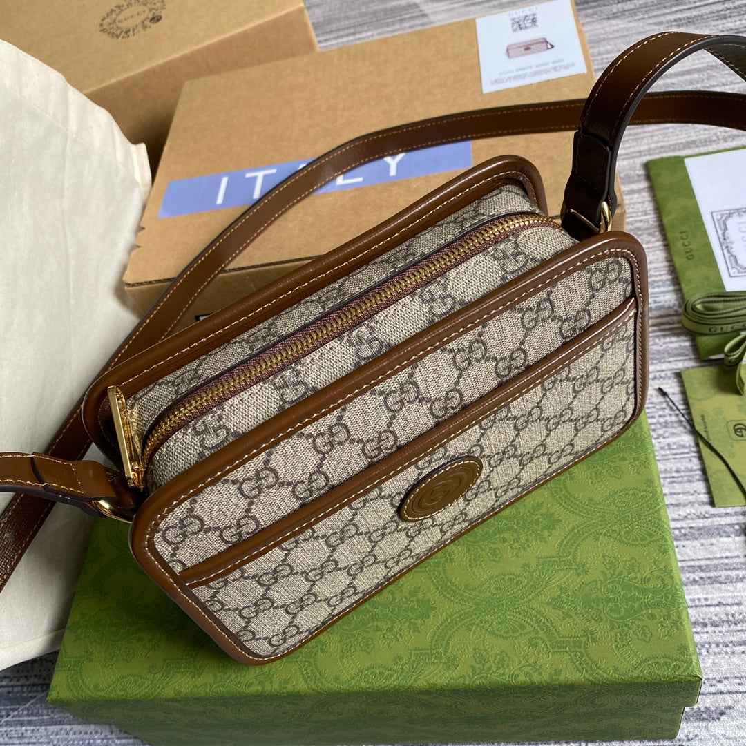 Gucci ‎658572 Mini bag with Interlocking G brown leather