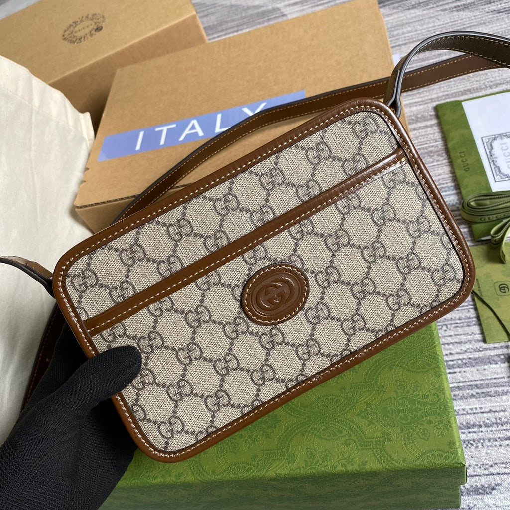 Gucci ‎658572 Mini bag with Interlocking G brown leather