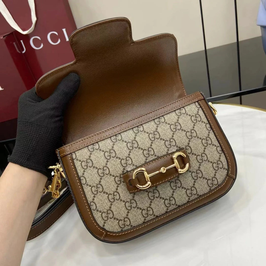 Gucci Horsebit 1955 GG mini bag 658574 GG Supreme brown