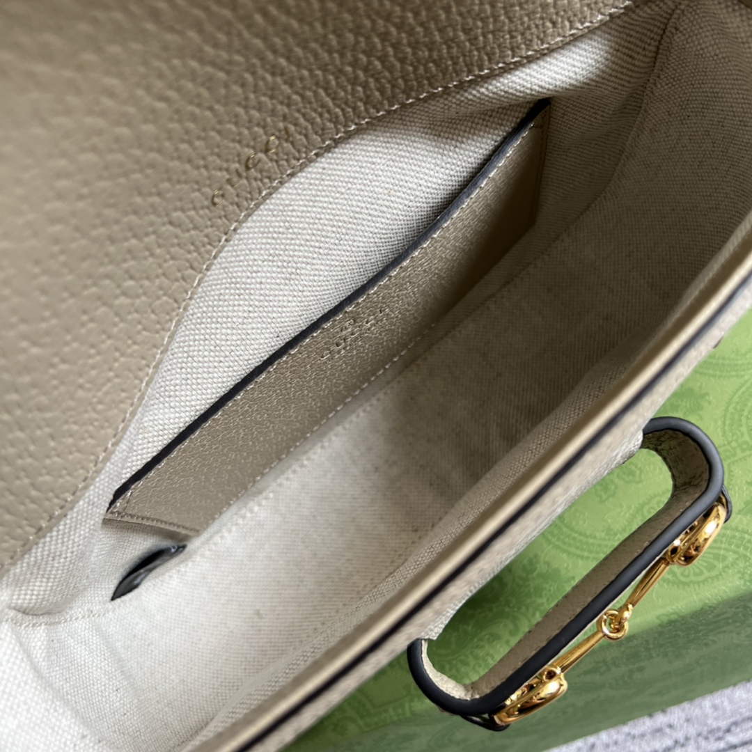 Gucci 658574 Horsebit 1955 GG mini bag Beige and white GG Supreme canvas
