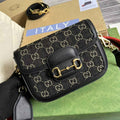 Gucci ‎658574 Horsebit 1955 jumbo GG mini bag Black