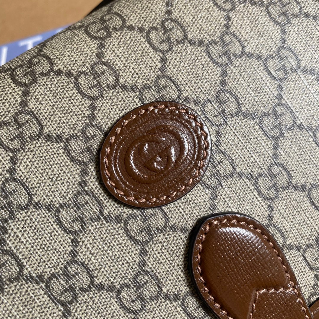 Gucci 671620 Mini shoulder bag with Interlocking G brown leather
