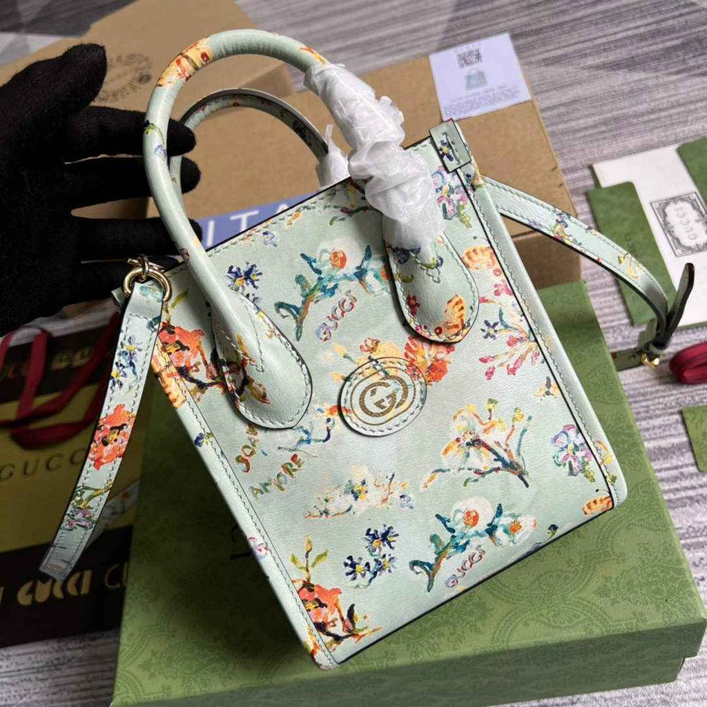 Gucci ‎‎‎671623 Bananya print mini tote bag beige