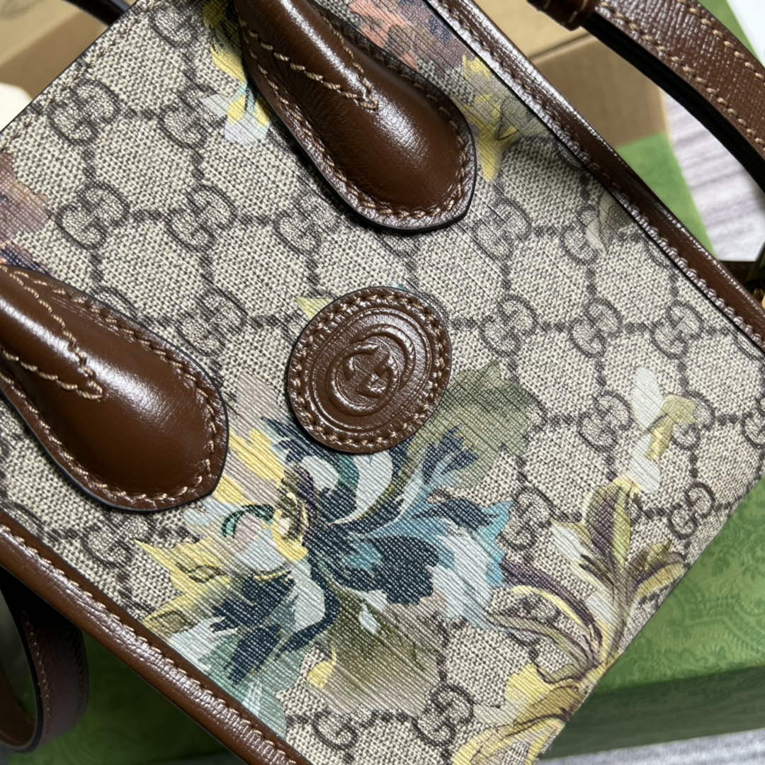 Gucci ‎‎‎671623 Bananya print mini tote bag brown
