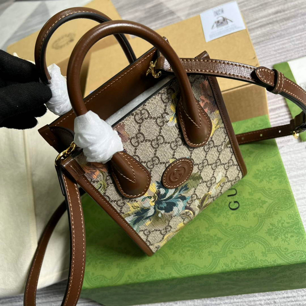 Gucci ‎‎‎671623 Bananya print mini tote bag brown
