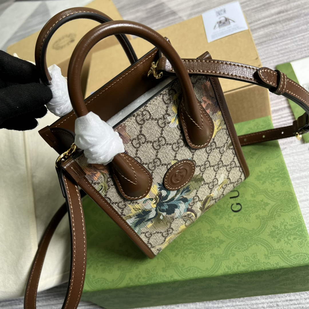 Gucci ‎‎‎671623 Bananya print mini tote bag brown