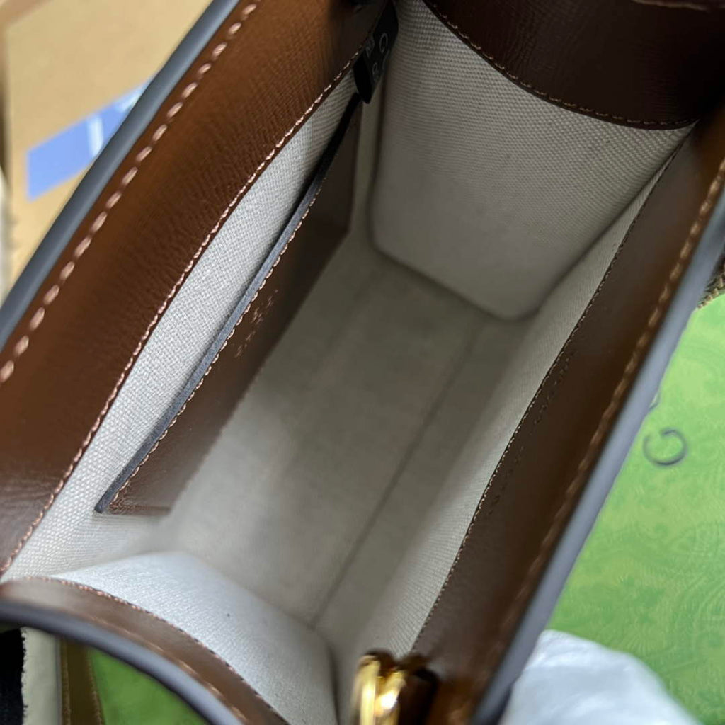 Gucci ‎‎‎671623 Bananya print mini tote bag brown