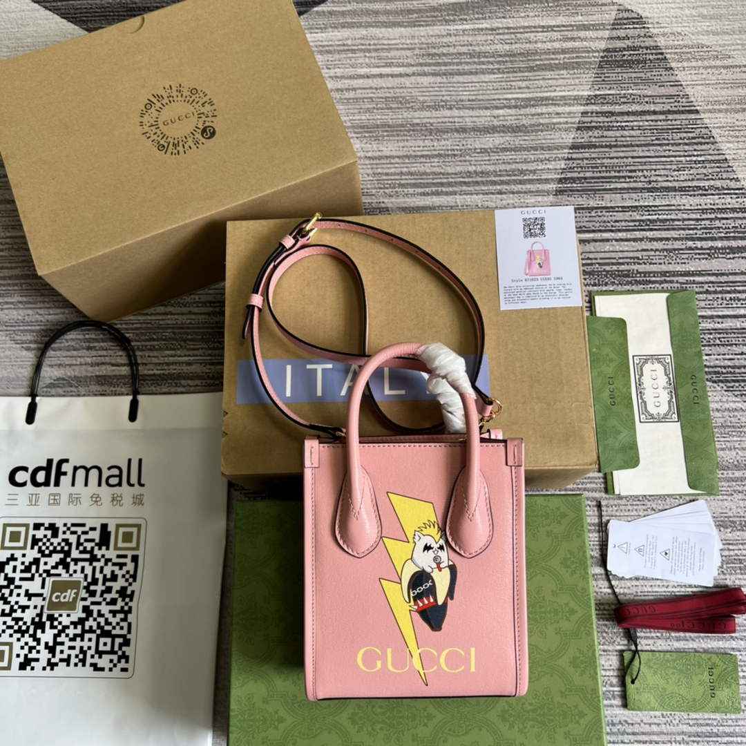 Gucci ‎‎‎671623 Bananya print mini tote bag pink
