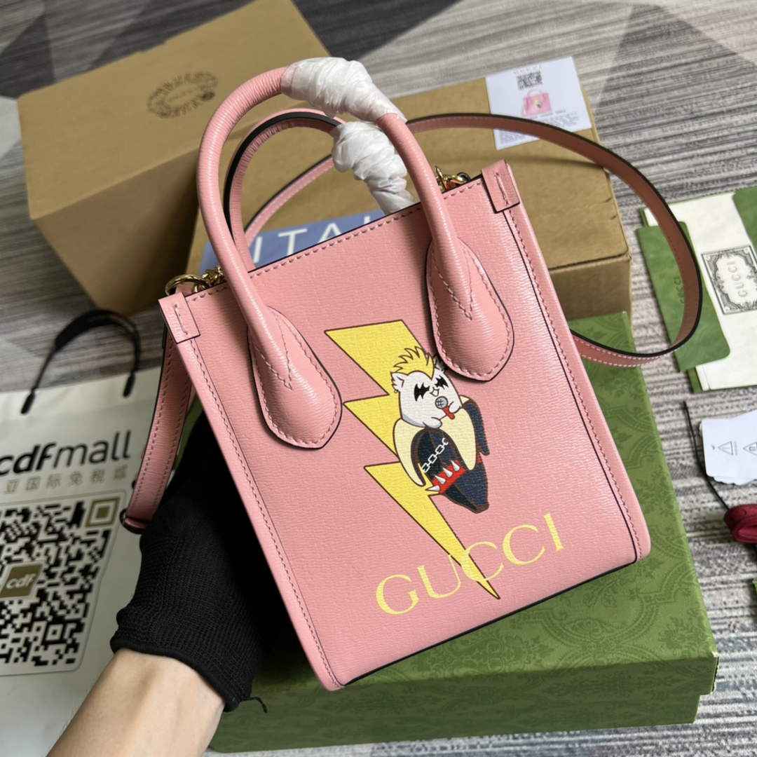 Gucci ‎‎‎671623 Bananya print mini tote bag pink
