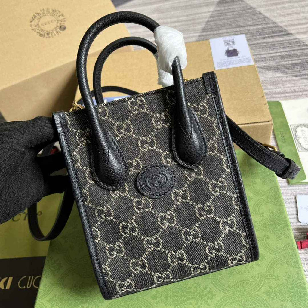 Gucci ‎‎‎671623 Mini tote bag with Interlocking G black
