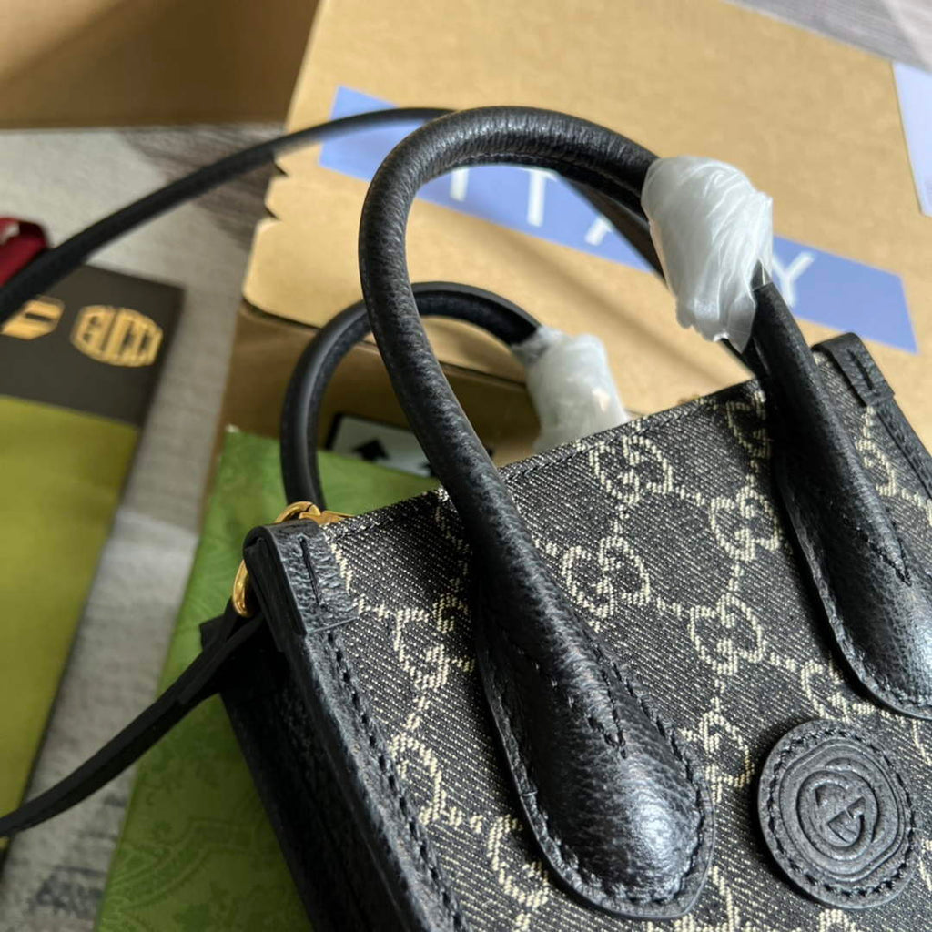 Gucci ‎‎‎671623 Mini tote bag with Interlocking G black