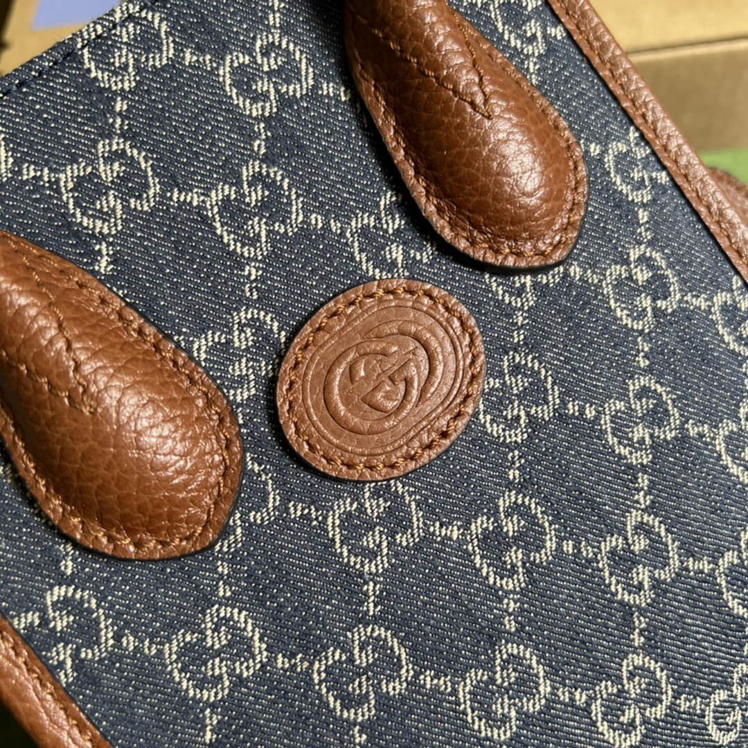 Gucci ‎‎‎671623 Mini tote bag with Interlocking G blue brown