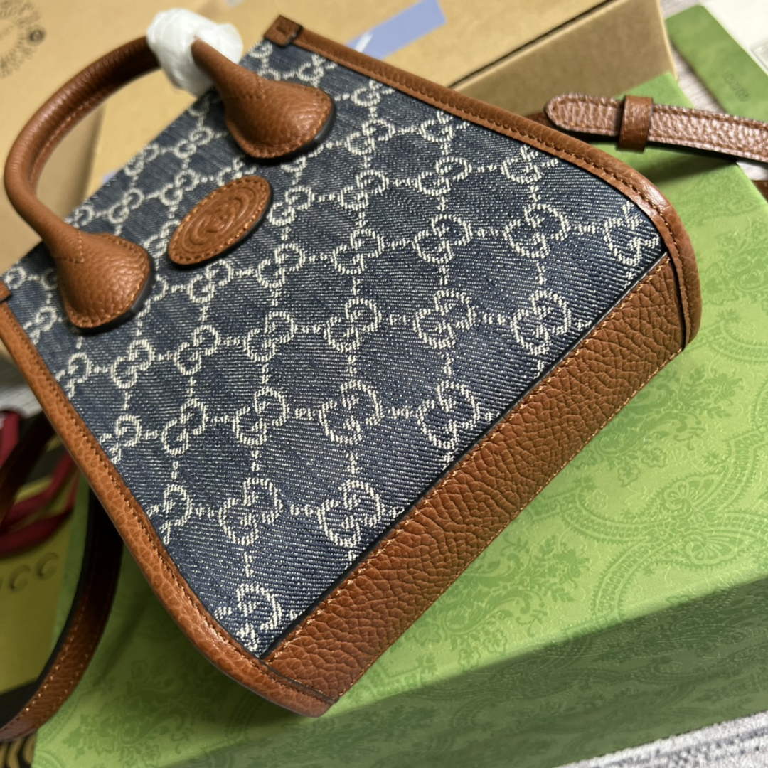 Gucci ‎‎‎671623 Mini tote bag with Interlocking G blue brown