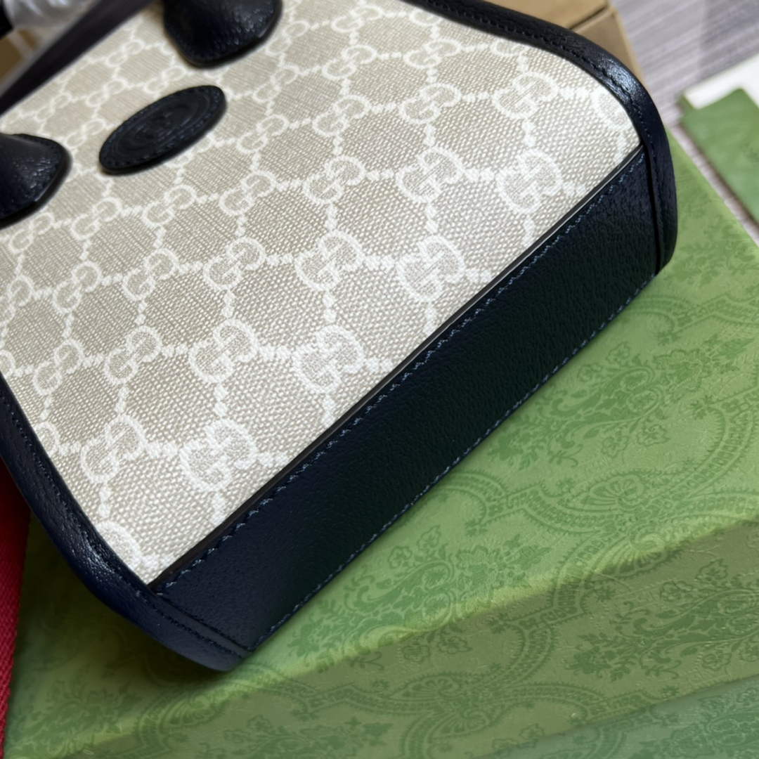 Gucci ‎‎‎671623 Mini tote bag with Interlocking G blue white