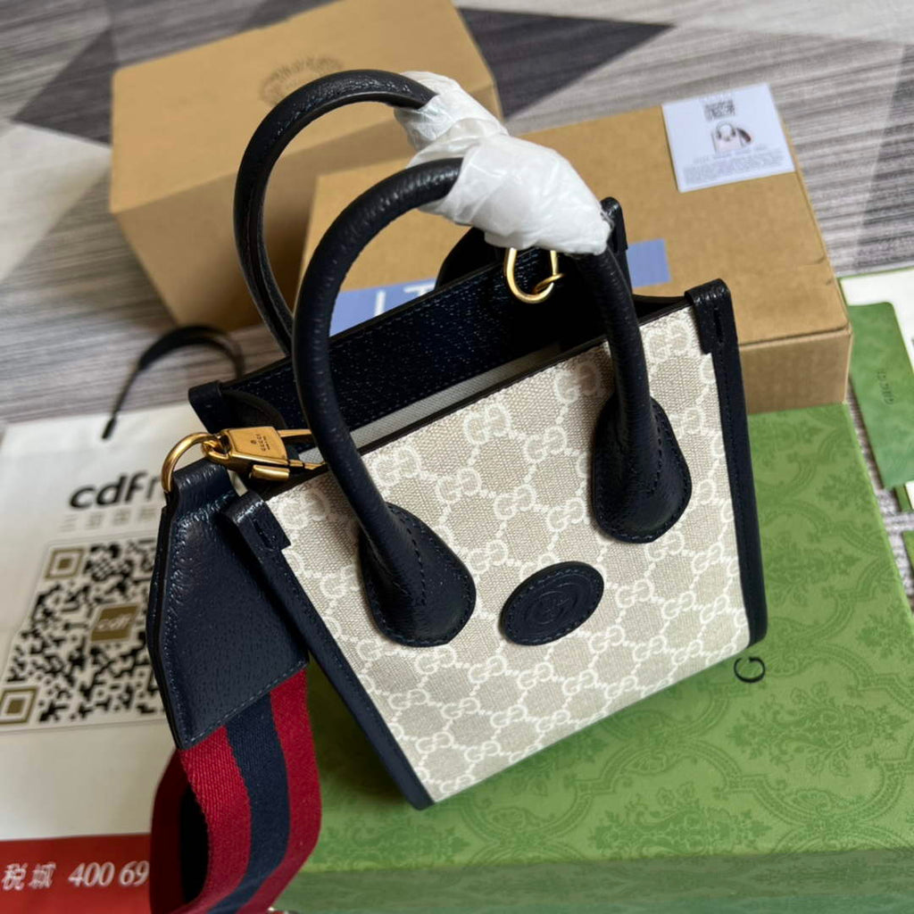 Gucci ‎‎‎671623 Mini tote bag with Interlocking G blue white