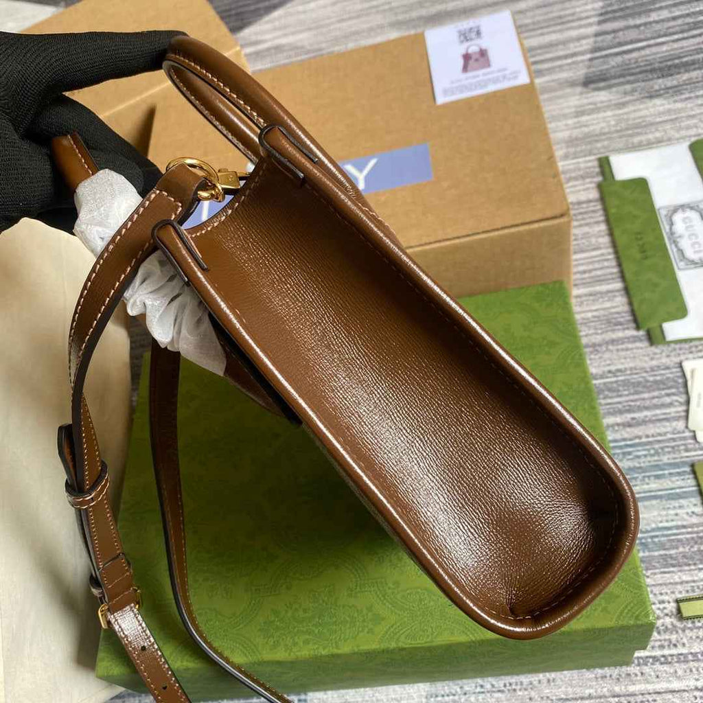 Gucci ‎‎‎671623 Mini tote bag with Interlocking G brown