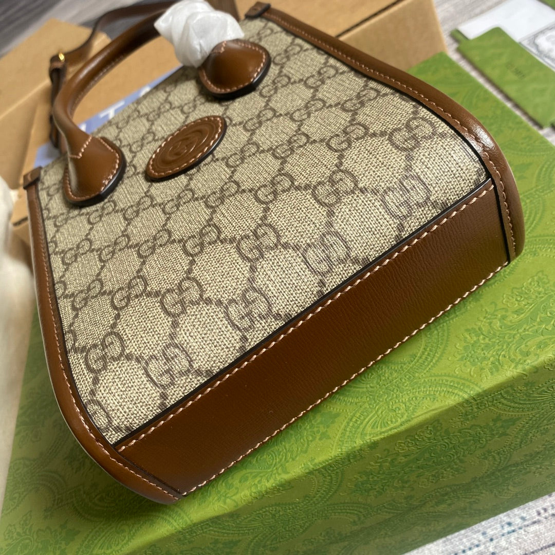 Gucci ‎‎‎671623 Mini tote bag with Interlocking G brown