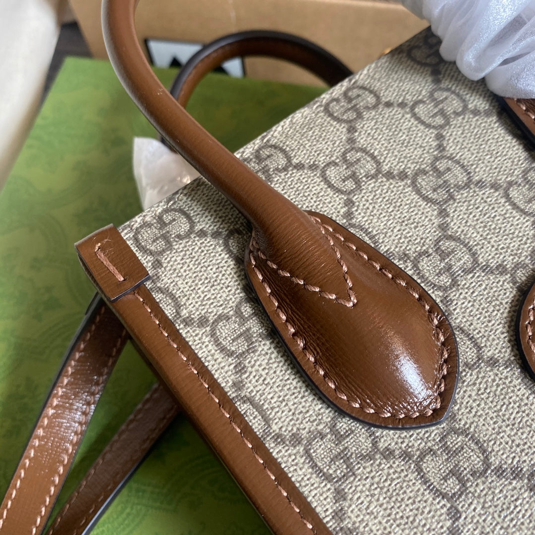 Gucci ‎‎‎671623 Mini tote bag with Interlocking G brown