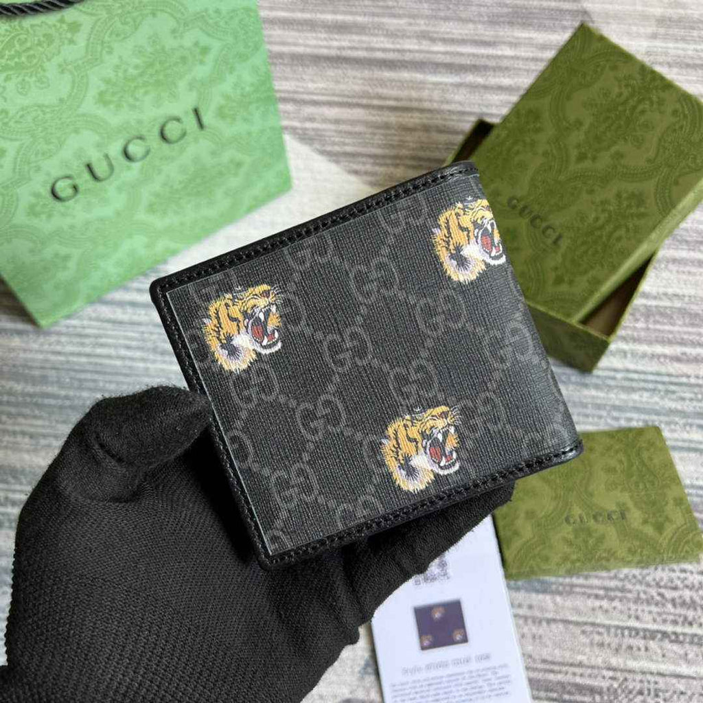 ‎Gucci 671652 Wallet with tiger print black
