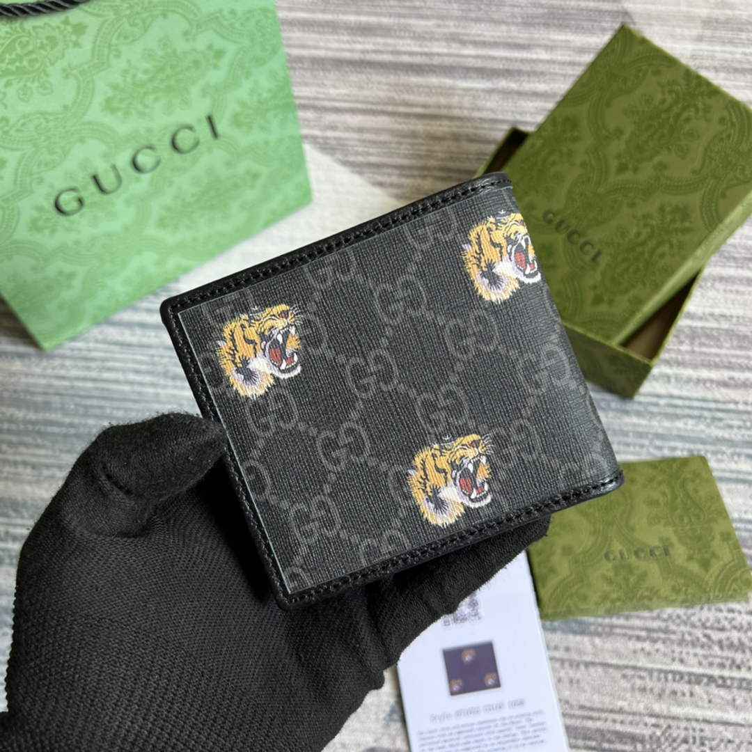 ‎Gucci 671652 Wallet with tiger print black