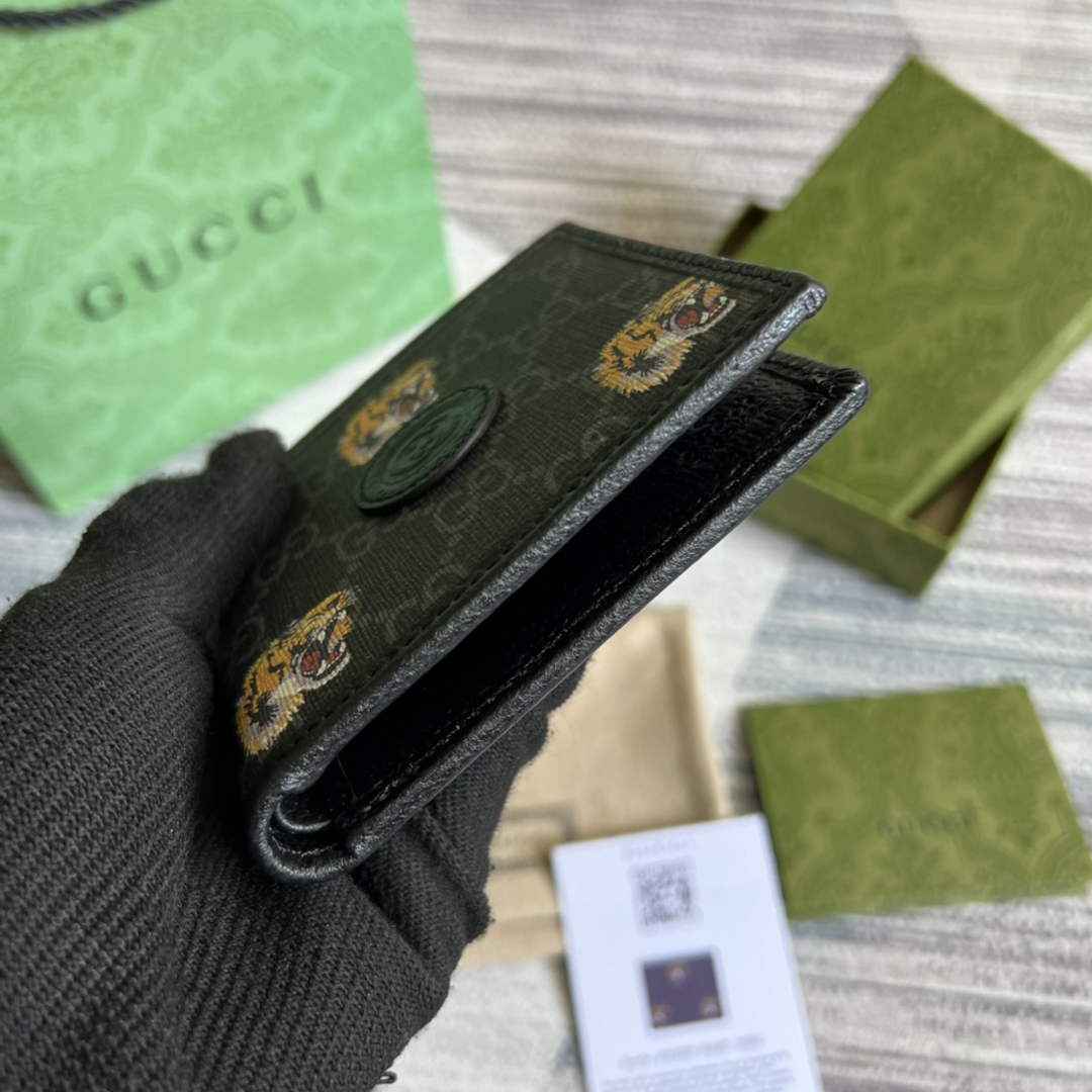 ‎Gucci 671652 Wallet with tiger print black
