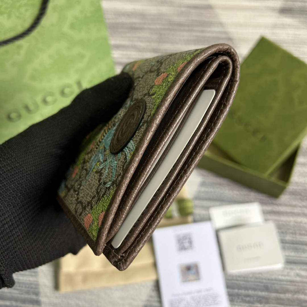‎Gucci 671652 Wallet with tiger print brown
