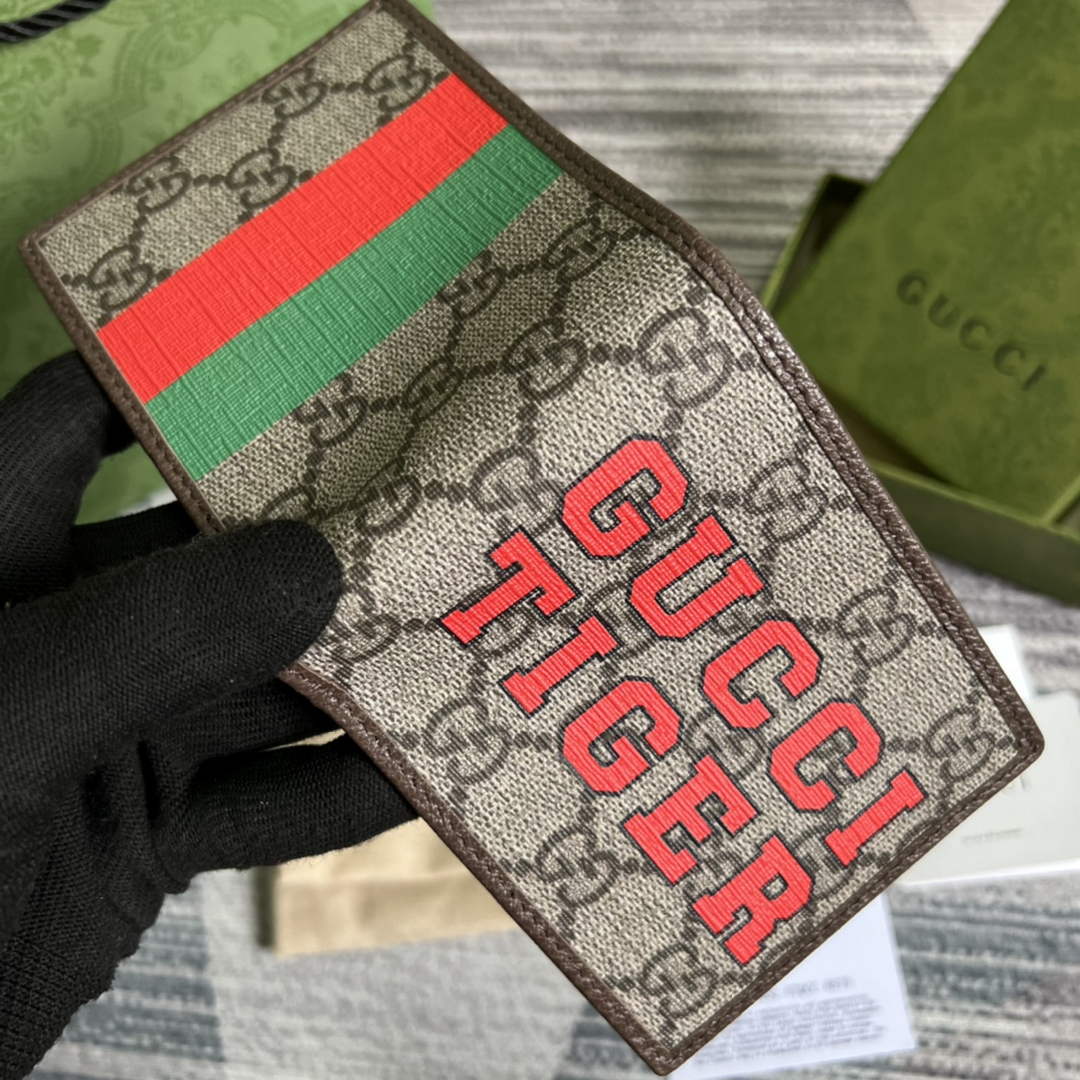 ‎Gucci 671652 Wallet with gucci print brown