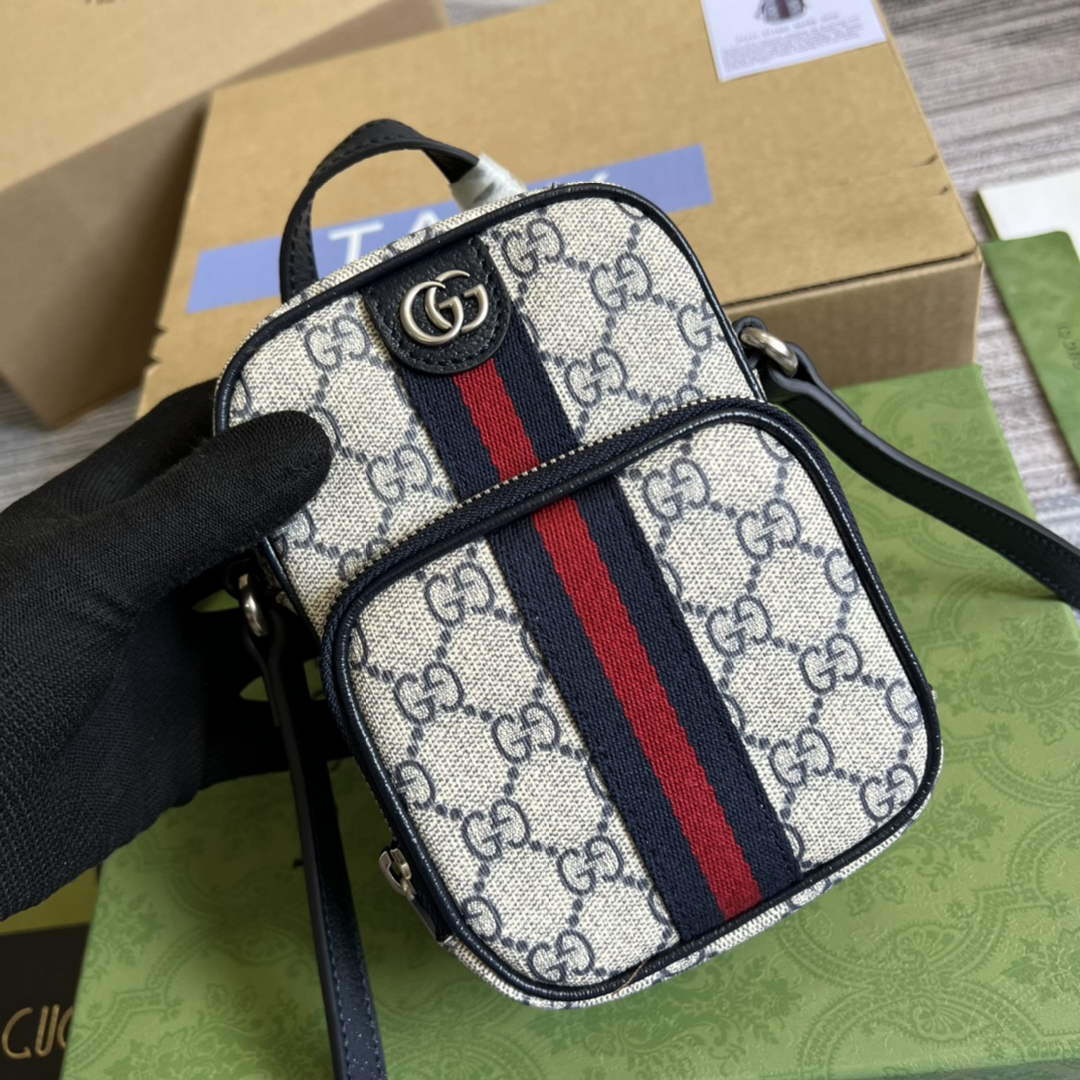 Gucci 671682 Ophidia mini bag blue leather